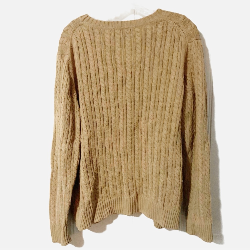 Amazon Essentials Tan Cable-Knit Sweater - image 2